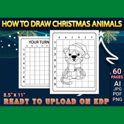 How to Draw Christmas animals,Printable Coloring Games for Kids,christmas activities,Animal Coloring Book,homeschool