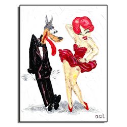 Poster Red Hot Riding Hood Tex Avery, Big Bad Wolf Red Hot Riding Hood Classic 40s Tex Avery Wall Art Print,