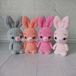 Toys bunny, crochet bunny, stuffed rabbit toy, easter toy, crochet rabbit, gift rabbit, color rabbit toy
