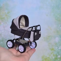 Miniature Baby  Stroller 12th scale, Miniature for dollhouse