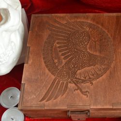 Jewelry box with hidden compartments Celtic Raven. Jewelry and money storage
