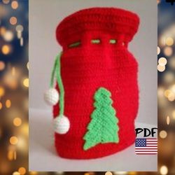 Amigurumi Christmas bag crochet pattern. Bag crochet pattern. DIY Christmas gift. Amigurumi candy bag