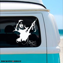 Ace Frehley vinyl portrait stickers guitar, car, laptop kiss without background decal plus autograph
