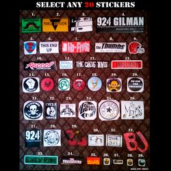 Choose any 20 Billie Joe guitar stickers just 49 dollars green day BJ all versions