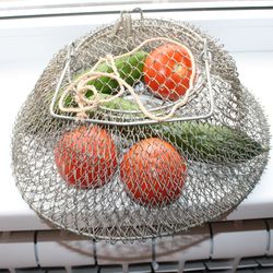 Vintage Metal Wire Basket Fish Egg fruits basket - Made in USSR