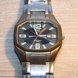 Old wrist watch bought at a flea market.Old watch.Strange wristwatch.