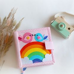 Rainbow book, Baby quiet felt montessori book, Developmental toys, Cognitive toys for 0-2 year, Customizable.