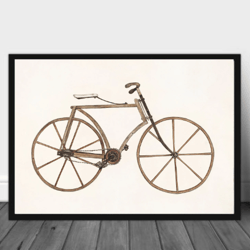 Vintage bicycle print, Poster printable vintage, Wall art bike