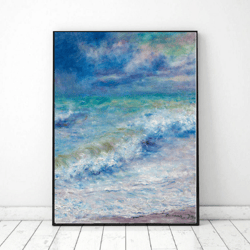 Ocean printable wall art, 3D Landscape Painting Art, Poster Wall Art Old Oil Painting