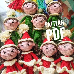 Christmas Elf Crochet  PATTERN, Elf PATTERN, Amigurumi Elf toy 9 inch (20cm)