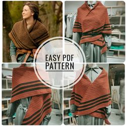 Outlander Claire shawl PATTERN, Women knitted shawl, Outlander crochet shawl