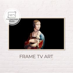 samsung frame tv art | leonardo da vinci vintage portrait art for frame tv | oil paintings | instant download