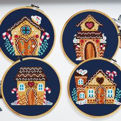 Gingerbread house cross stitch  pattern, Christmas cross stitch, Winter cross stitch, Christmas decorations cross stitch