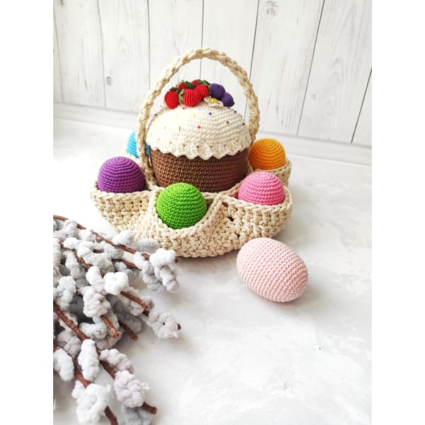 Easter basket Crochet PATTERN PDF, Easter cake and eggs, Cro - Inspire ...