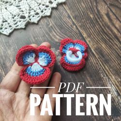Panses Crochet pattern, crochet flower easy pattern