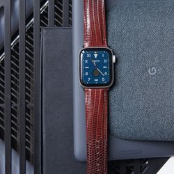 Handmade Luxury Lizard Leather Watch Band for Apple Watch Series 8/7/6/SE/5/4/3/2/1
