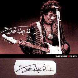 Jimi Hendrix autographs vinyl stickers without background 2 decal signature
