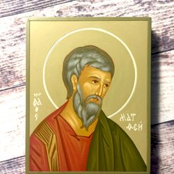 Apostle Matthew | Hand painted icon | Orthodox icon | Religious icon | Christian supplies | Orthodox gift | Holy icon