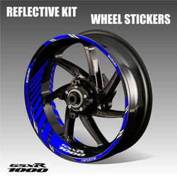 Wheel decals for Suzuki GSX-R 1000 rim stickers set decals kit vinyl wheel rim stickers reflective