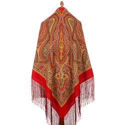 1539-5 Pavlovo Posad Russian Shawl Soft Merino Wool 58x58 inches inches Scarf 148x148 cm Silk tassels
