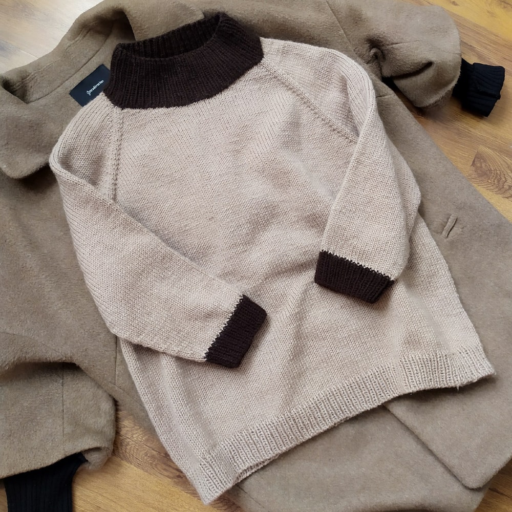 Hand knit sweater for women beige and brown sweater hand knit sweaters warm