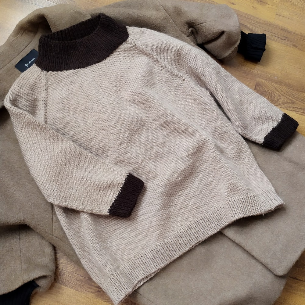 Hand knit sweater for women beige and brown sweater hand knit sweaters warm