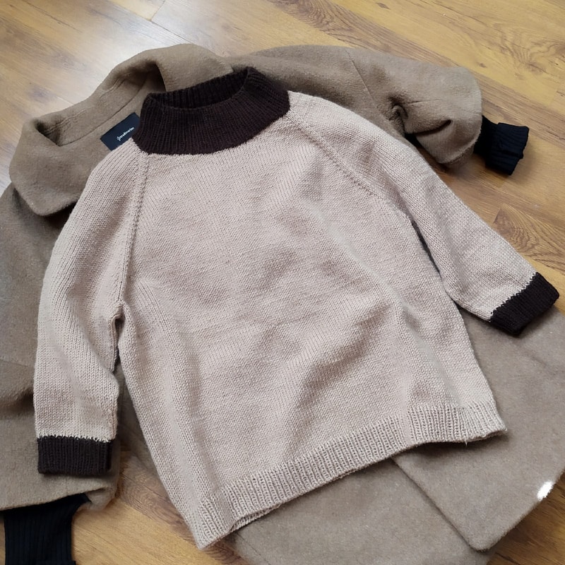 Hand knit sweater for women beige and brown sweater hand knit sweaters warm