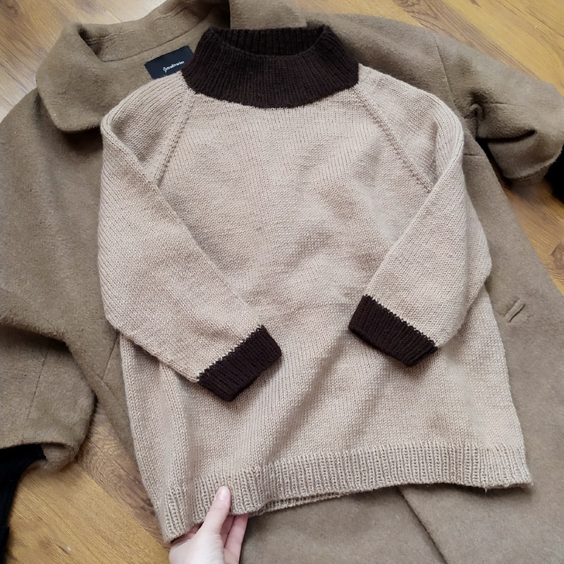 Hand knit sweater for women beige and brown sweater hand knit sweaters warm