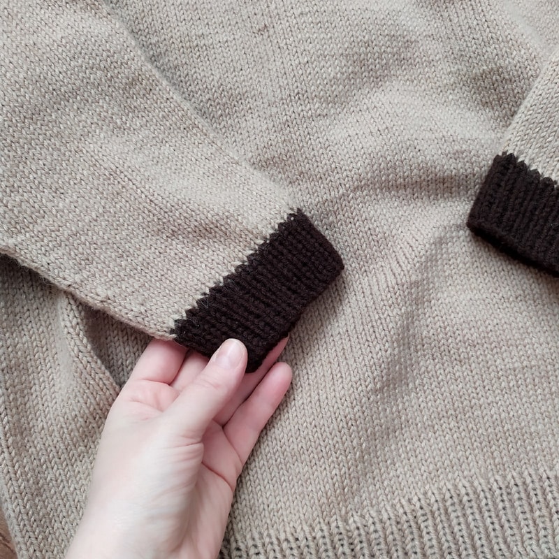 Hand knit sweater for women beige and brown sweater hand knit sweaters warm