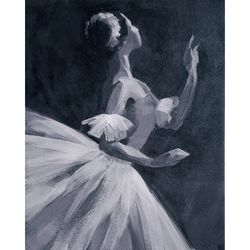 Ballet art original painting Acrylic Painting Black and White Art