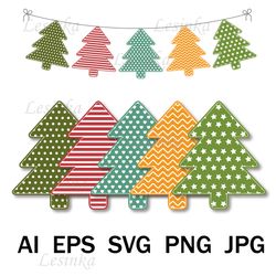 Christmas tree garland with an ornament, SVG format