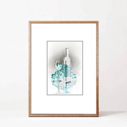 Cocktail Print,Cocktail Poster,Cocktail wall art, Bar Decor,Kitchen Print,Watercolour Drink,Kitchen Decor