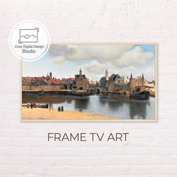 Samsung Frame TV Art | Johannes Vermeer Vintage Landscape Art for Frame TV | Oil paintings | Instant Download