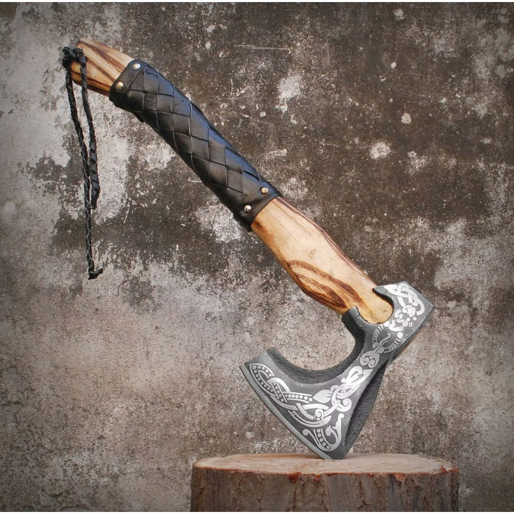 Custom Handmade Steel Tomahawk Axe Throwing Viking Hunting AxeSjpeg