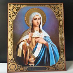 Holy Virgin Martyr Tatiana | Silver and gold foiled icon on thin pressed wood | Large XLG icon 15.7" x 13"