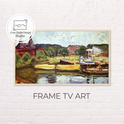 Samsung Frame TV Art | 4k Edvard Munch Vintage Landscape Art for Frame TV | Oil paintings | Instant Download