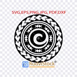 Polynesian circle tattoo. Tattoo Svg. Polynesian circle tattoo tribal design