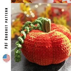 Crochet pumpkin pattern, amigurumi Halloween toy, DIY plush pumpkin in sunglasses, PDF pattern by CrochetToysForKids