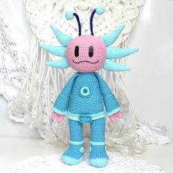 Axolotl alien cute toy Crochet pattern PDF in English  Amigurumi space monster