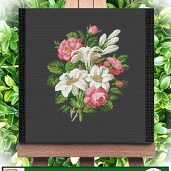 Cross Stitch Scheme Lilies and roses