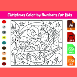 christmas color by number for kids,activity for kids,printable coloring,winter christmas coloring,christmas games
