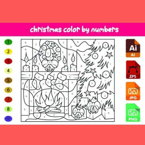 Christmas Color By Number for Kids,Activity for kids,Printab | Inspire Uplift christmas-color-by-number-for-kids-activity-for-kids-printab-inspire-uplift