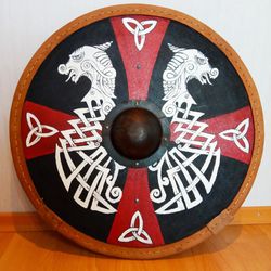 Fafnir viking round shield Norse battle ready medieval shield Viking battle shield reenactment