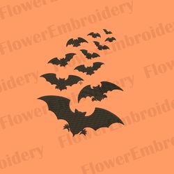 Flock of bats embroidery design Halloween embroidery Flying Bats design Machine embroidery design Halloween Bat design