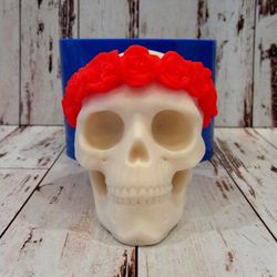 Skull with wreath - silicone mold