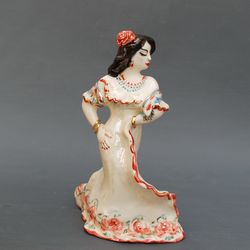 gypsy porcelain woman figurine carmen collectible bell handmade figurine flamenco dancer girl geisha figure lady bell