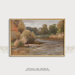 Austrian Autumn Landscape Vintage Oil Painting Print, Rustic Country Wall Decor Digital Art, PRINTABLE Download | 293