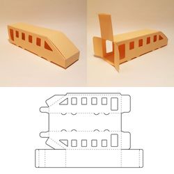 Train box template, train gift box, subway box, train shaped box, transport box, SVG, DXF, PDF, Cricut, Silhouette