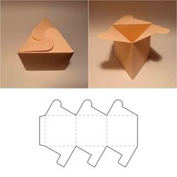 Triangle box template, triangle container, folding box, foldable box, foldable gift box, folding gift box, 8.5x11, A4