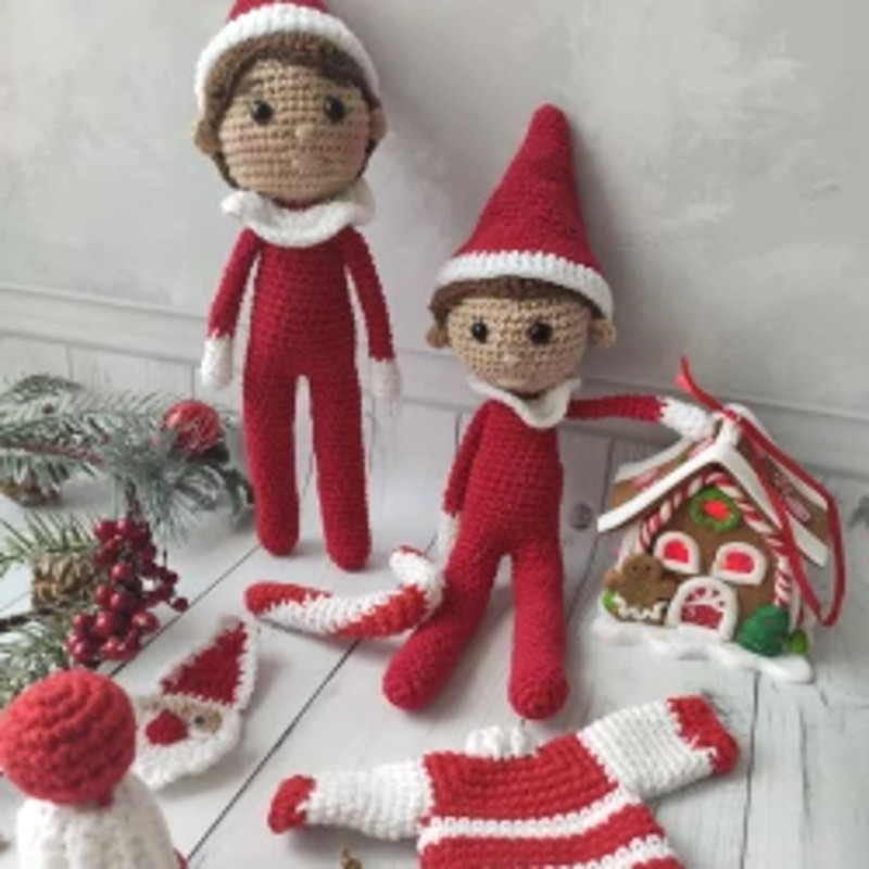 Christmas Elf pattern, crochet christmas elf